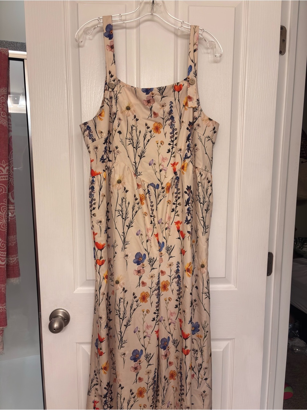 SHEIN Cream Floral Romper with Multicolor Blooms